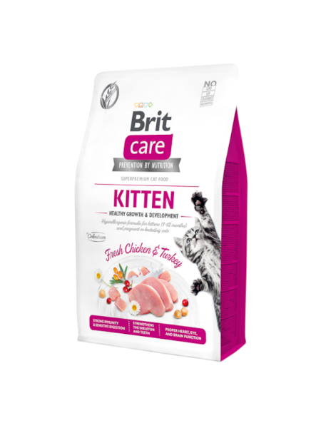 Brit Care KITTEN, Pui si Curcan 2KG - hrana uscata pisoi
